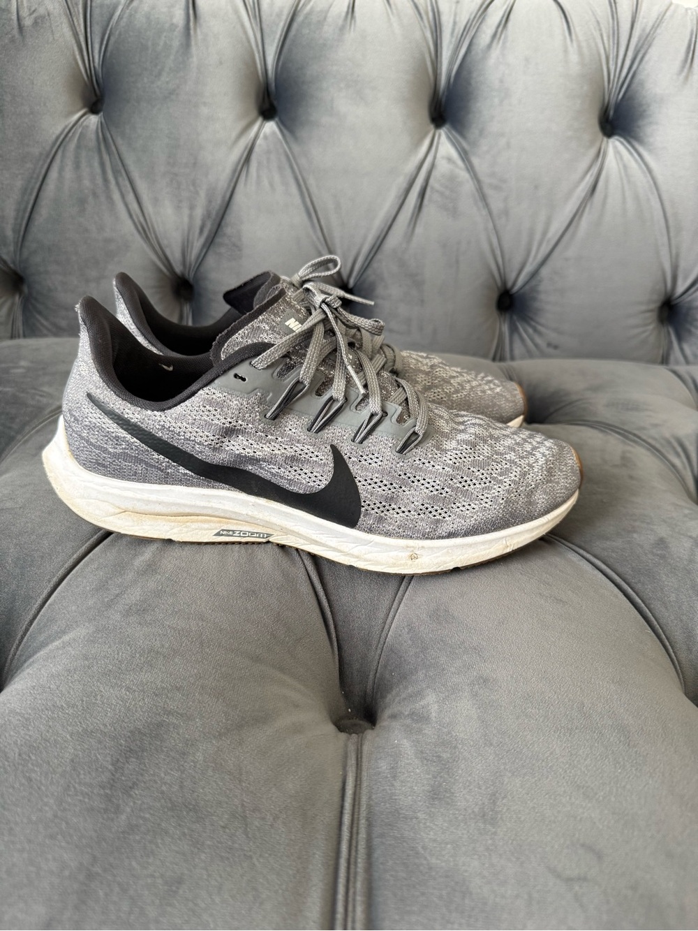 Nike Air Zoom Pegasus 35 Men’s Running Shoes Gray Black Size 9 942851 - Picture 6 of 9